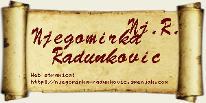 Njegomirka Radunković vizit kartica